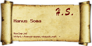 Hanus Soma névjegykártya